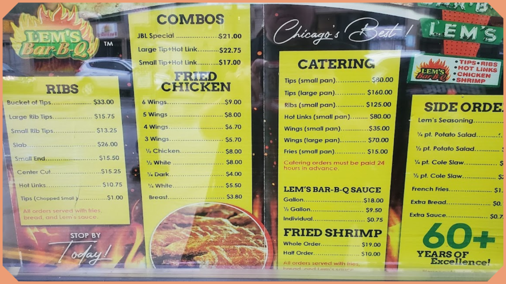 lem's bar bq menu