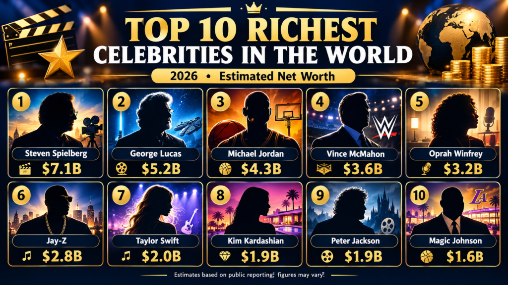 top 10 richest celebrities in the world